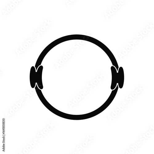 Black Pilates ring with handles on white magic circle
