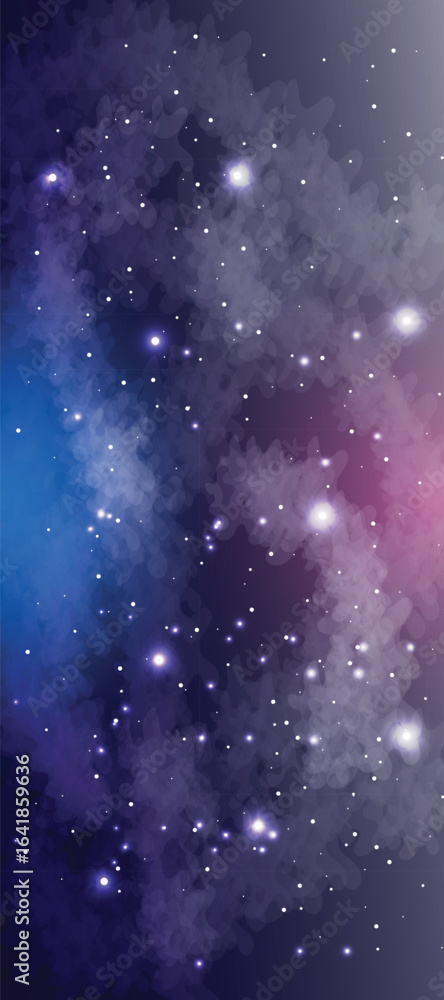 Fototapeta premium Space galaxy background with many stars. Realistic colorful cosmos with nebula and milky way. Space infinity with milky way starlight glow astronomical vector background