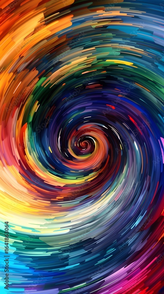 Fototapeta premium ADHD Brain Processing: Dynamic Color Vortex Showing Mental Focus Pattern