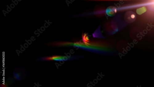 colorful lights on black background