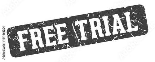 free trial rectangular sign. free trial stamp