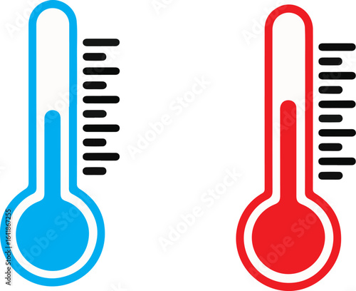  Weather thermometer icon or sign. Stock vector .temperature thermometer icon.