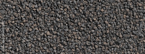 Close-up view of small, dark gray and brown gravel