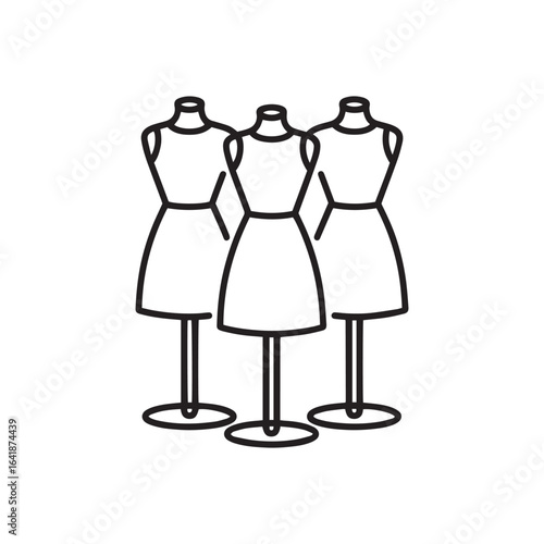 Dress form mannequins icon in outline style

