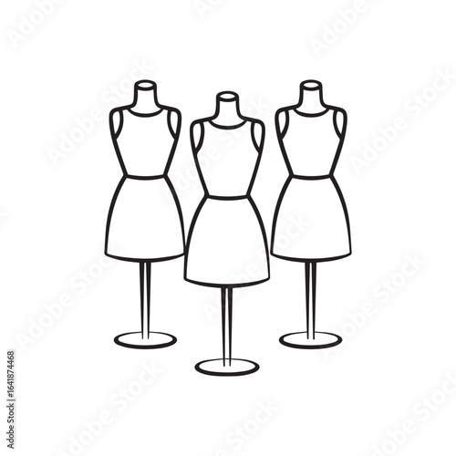 Dress mannequins icon in outline style

