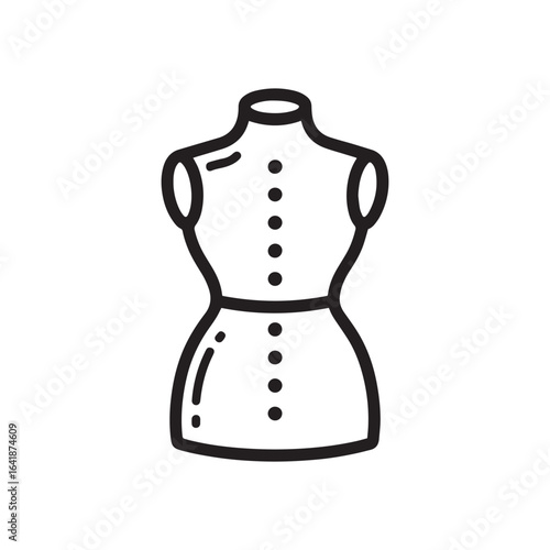 Dress form mannequin icon in outline style