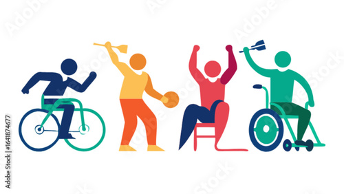 Inclusive sports and recreation for people with disabilities vector illustration design