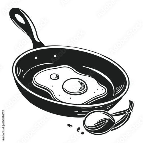 frying pan vector illustration