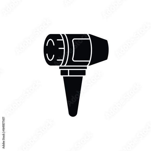Black otoscope medical instrument icon healthcare diagnostic