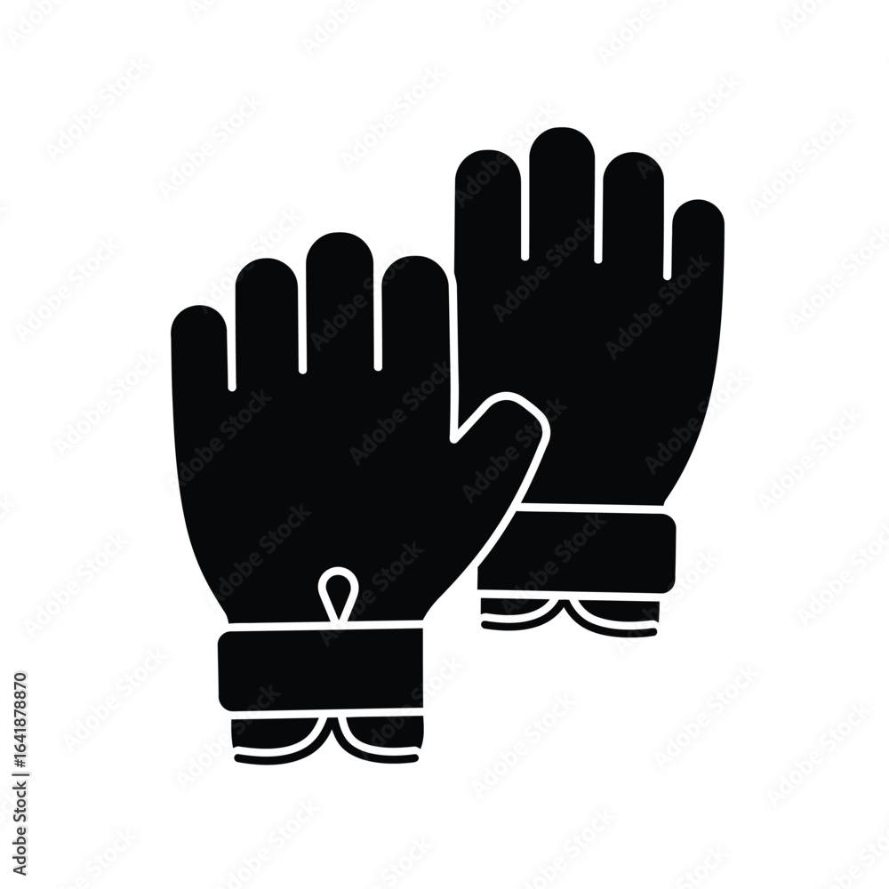 Obraz premium Black weightlifting gloves icon workout fitness