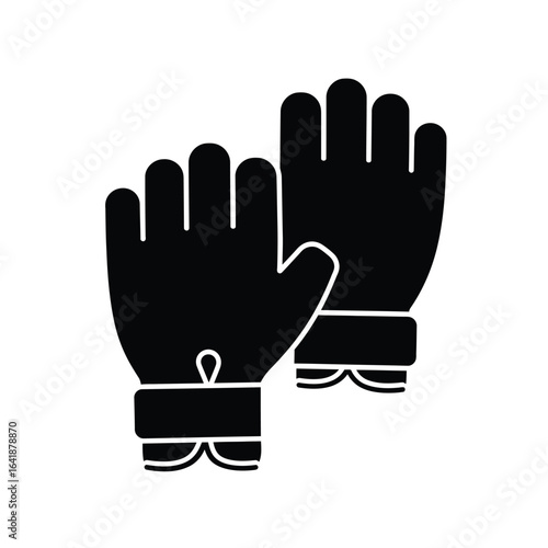 Black weightlifting gloves icon workout fitness