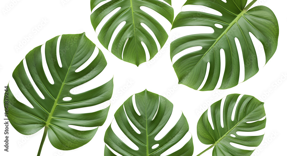 Fototapeta premium green leaves on white background