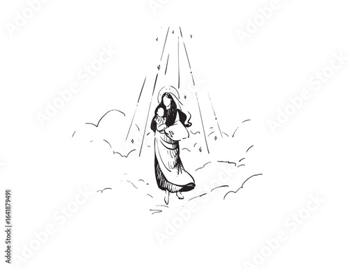 A Divine Figure emerges, glowing in radiant light, captivating all who witness it