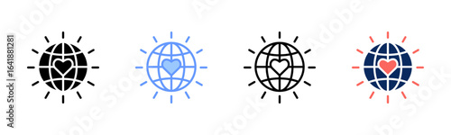 Aligned Cores icon set multiple style collection