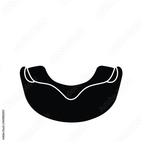 Black boxing mouthguard silhouette sport protection