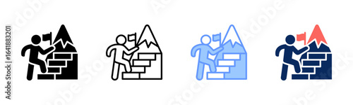 Climb Vision icon set multiple style collection