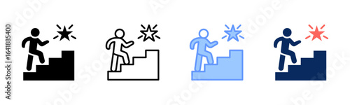 Stair To Star icon set multiple style collection