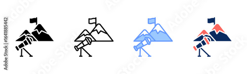 Long View icon set multiple style collection