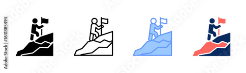 Free Climber icon set multiple style collection