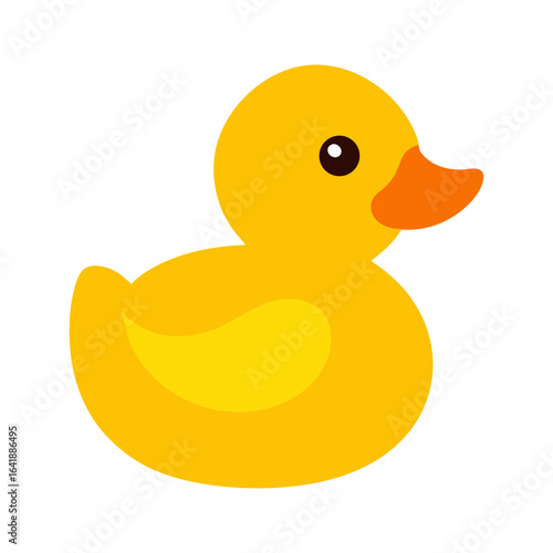 Yellow rubber duck isolated on white background