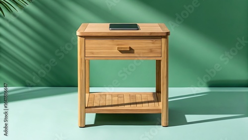 Wallpaper Mural Wooden bedside table with drawer and shelf Torontodigital.ca