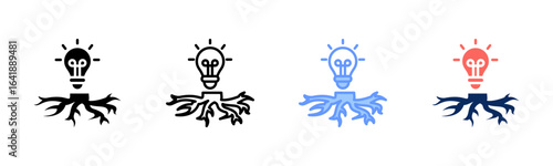 Idea Root icon set multiple style collection