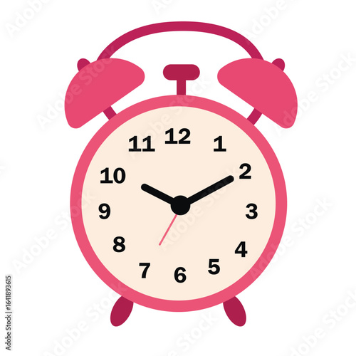 glamorous pink alarm clock isolate on white background.