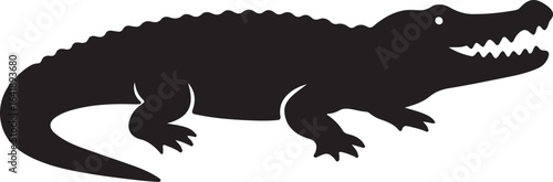 Crocodile Silhouette Vector with Isolated Background