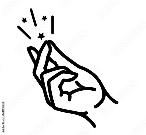 Hand Snapping Fingers with Sparkles – Quick Action, Magical Gesture, Instant Result Concept, Command or Idea Activation