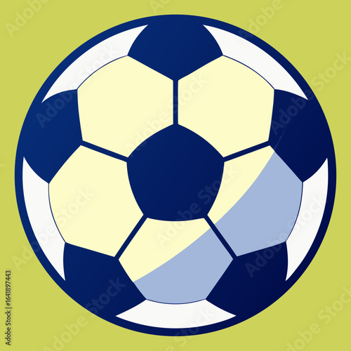 Classic soccer ball design with geometric panels on yellow background