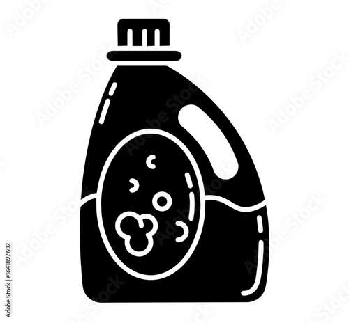 Liquid Household Cleaner Bottle with Bubbles – Detergent for Laundry, Dishwashing, Cleaning Products, Household Chemicals and Sanitation