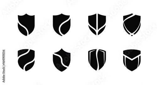 Modern Black Shield Icons � Security and Protection Vector Collection