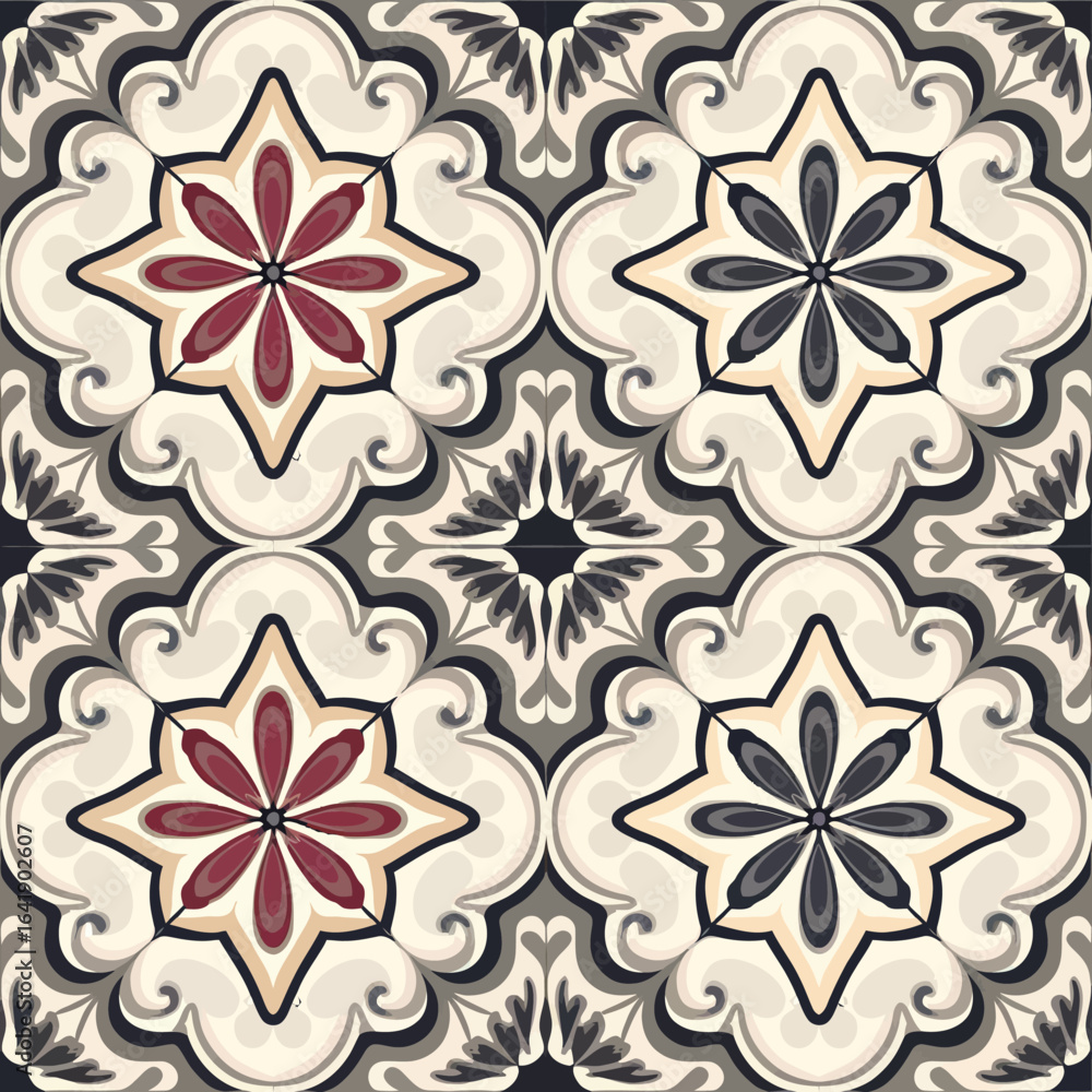 Obraz premium vector illustration hires Collection of High-Resolution Abstract Seamless ornament Patterns with Diverse Designs and Textures 