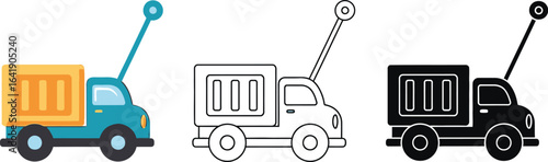 Vector illustration of toy truck for kids design element editable