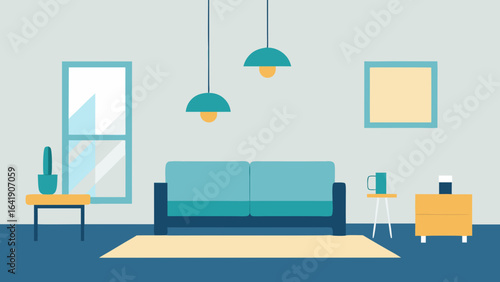 light filled minimalist living room floating furniture