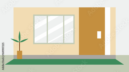 minimalist yoga studio space large windows