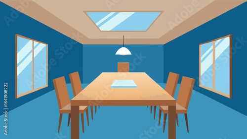 spacious dining room oversized wooden table