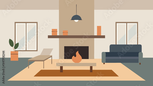 spacious open plan living room neutral tones