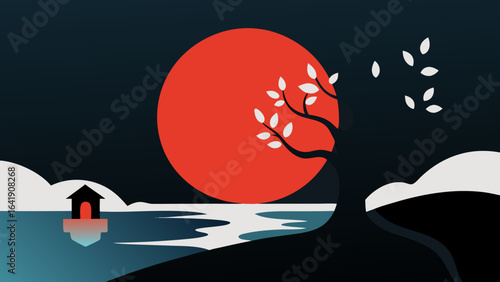 serene scene solitary nature landscape