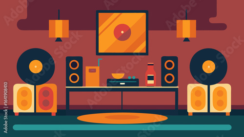 vintage record listening lounge retro speakeasy music vibe