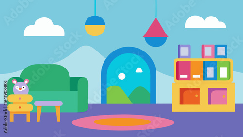 whimsical childrens playroom colorful furniture fun creative space