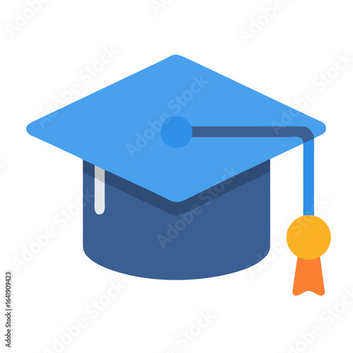 Graduation hat cap flat icon for apps and websites
