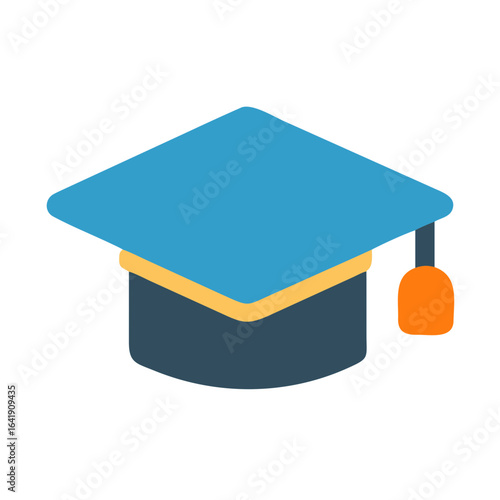 Graduation hat cap flat icon for apps and websites
