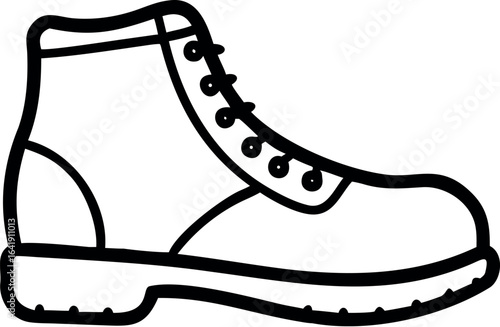 Safety Boots line icon, Bota Motif Outline Vector Art