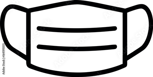 Face mask icon vector, Medical Mask Thin Line Icon