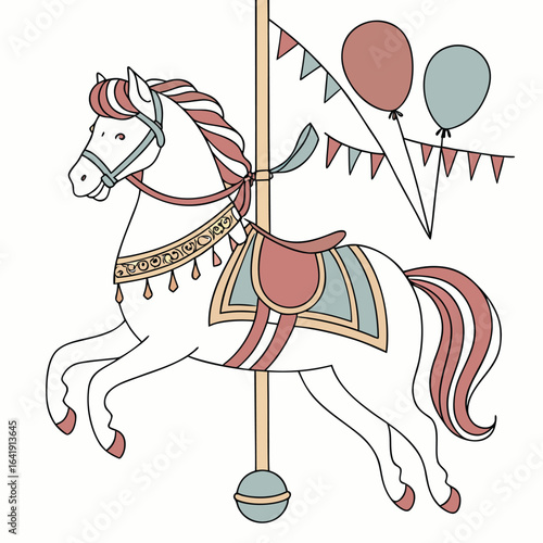 carousel horse vector illustration