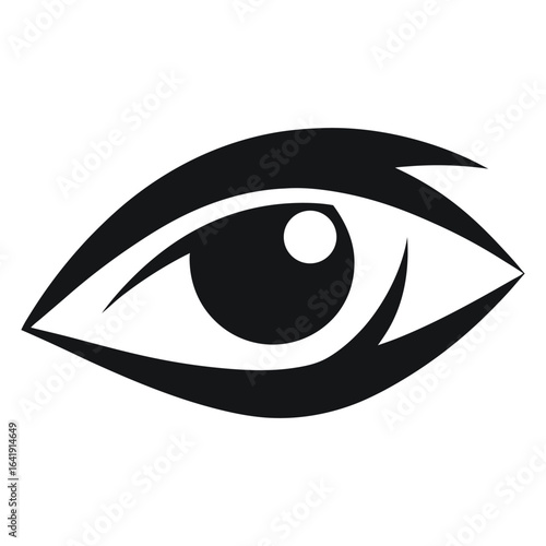 Minimalistic Human Eye Vector Silhouette – Sharp Edges Elegant Design