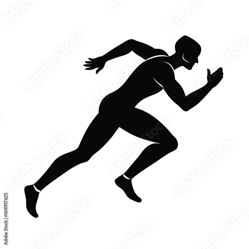 Runner Silhouette Dynamic Sprint Illustration