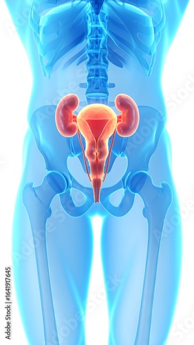 Female reproductive system anatomy illustration