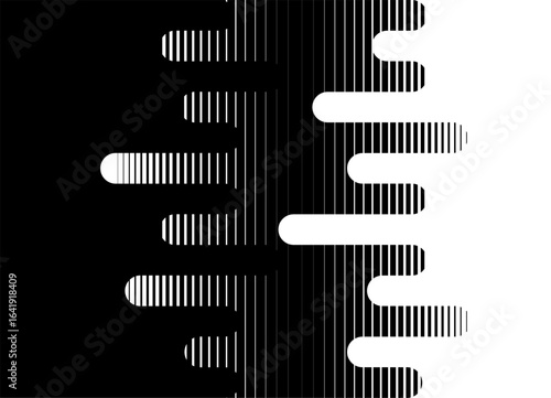 Transition from black to white. vector background of thick striped lines with rounded ends. Design element from lines. Vector background for covers, packaging, advertising, video.